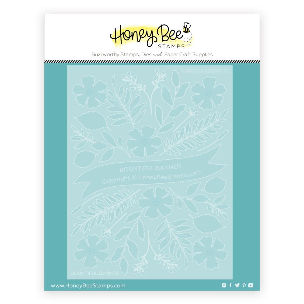 Bountiful Banner - Set Of 6 - A2 4.25"x5.5" Coordinating Stencils - Honey Bee Stamps