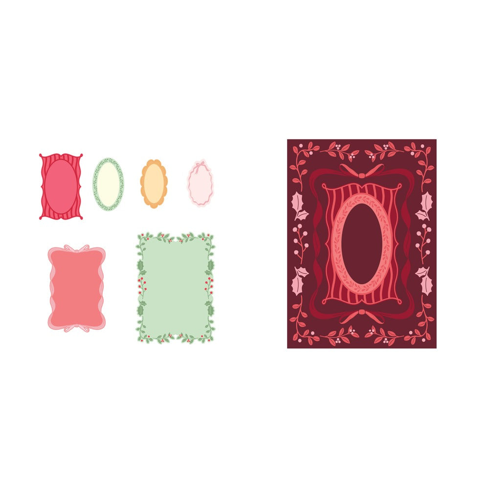 Framed In Holiday 3D Embossing Folder and Coordinating Honey Cuts Bundle