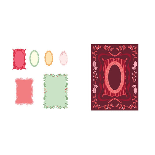 Framed In Holiday 3D Embossing Folder and Coordinating Honey Cuts Bundle