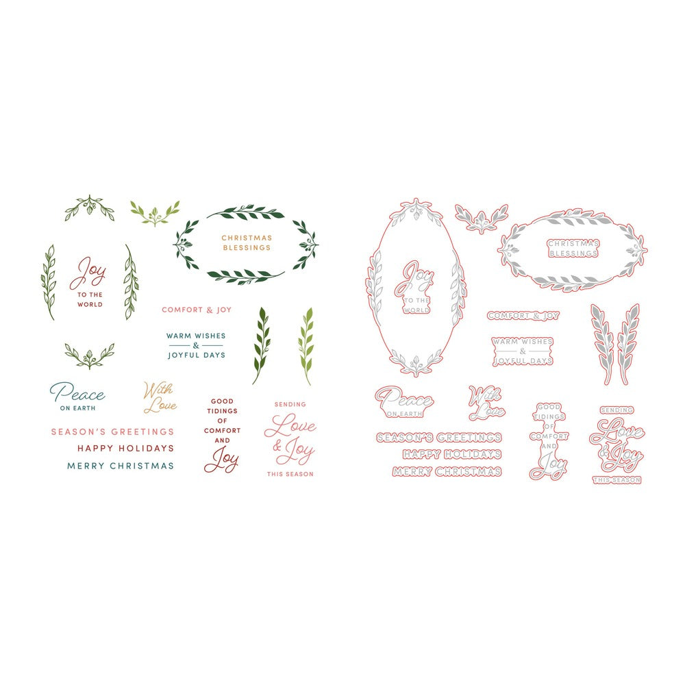 Laurel Wishes Stamp Set and Coordinating Honey Cuts Bundle