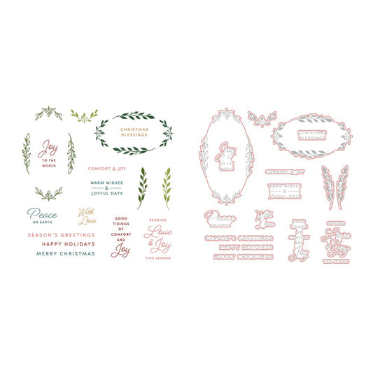 Laurel Wishes Stamp Set and Coordinating Honey Cuts Bundle