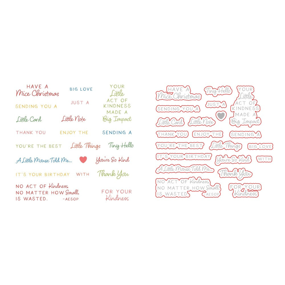 Tiny Hello Stamp Set and Coordinating Honey Cuts Bundle