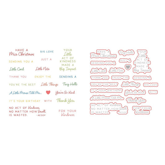 Tiny Hello Stamp Set and Coordinating Honey Cuts Bundle