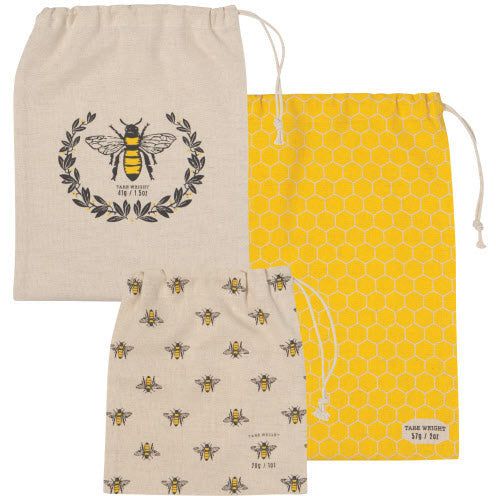 Busy Bee Produce or Storage Bags Set of 3 - Honey Bee Stamps