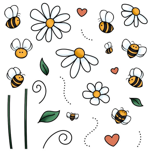 Busy Bees - 4x6 Photopolymer Stamp Set - Honey Bee Stamps