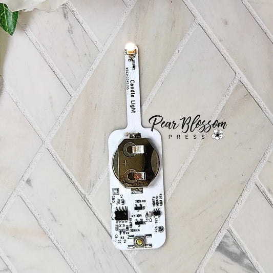 Candle Light by Pear Blossom Press - 2 pack LED Lights for Light Up Cards - Honey Bee Stamps