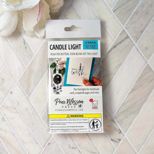 Candle Light by Pear Blossom Press - 2 pack LED Lights for Light Up Cards - Honey Bee Stamps