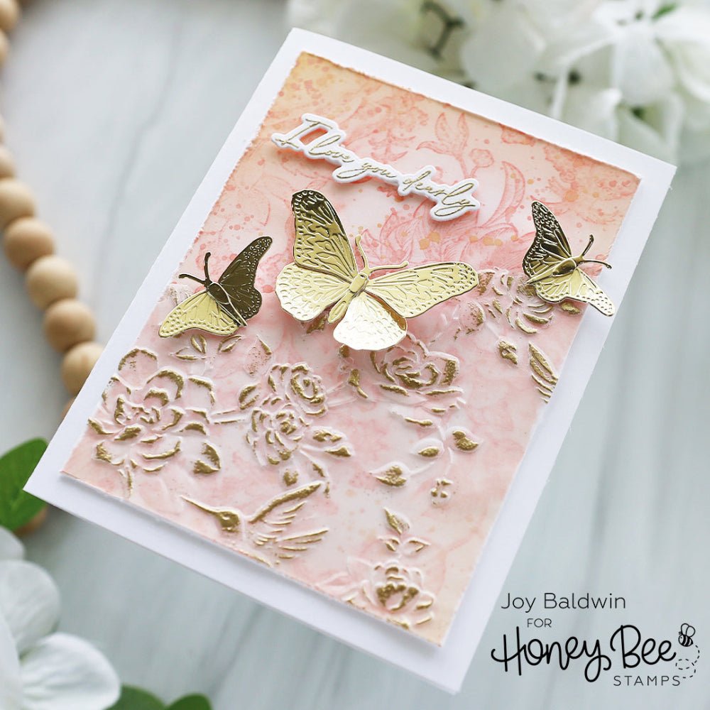 美品 Hummingbird PU付エレアコ G社シール２枚 USAストラップ Zelia's English Garden - 5x7 Rubber Cling Stamp Set – Honey Bee Stamps