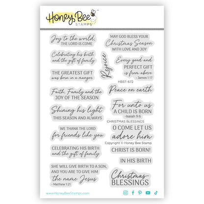 Christmas Blessings - 4"x 6" Stamp Set - Honey Bee Stamps