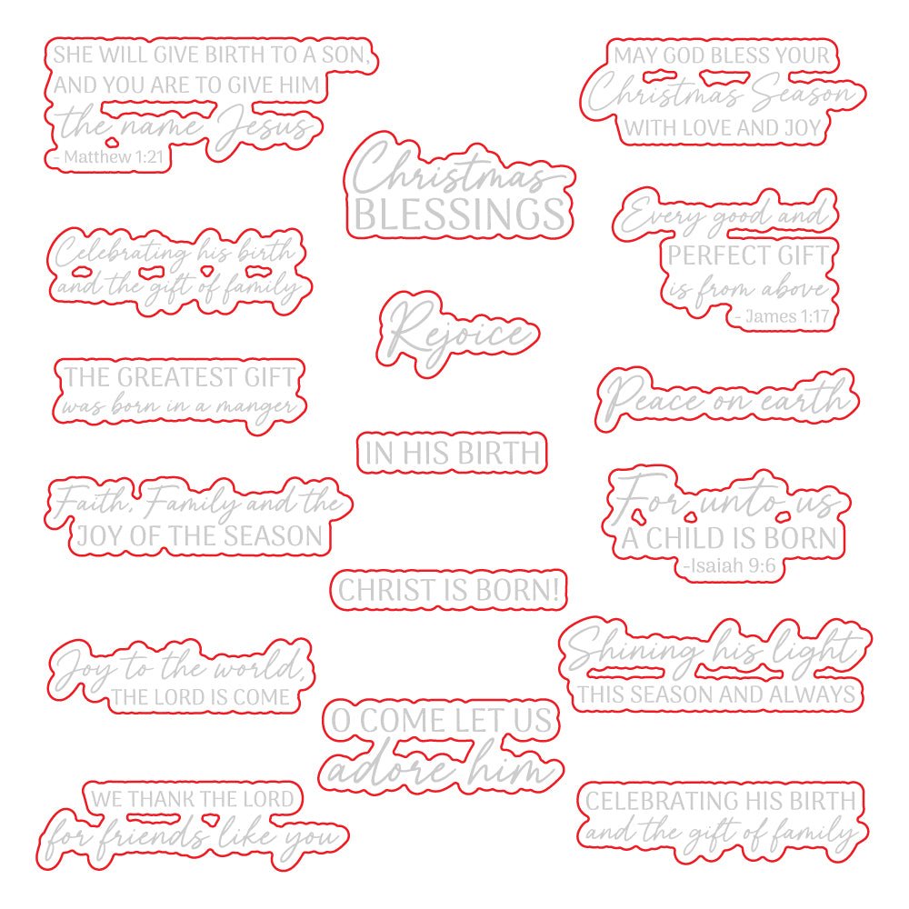 Christmas Blessings - Honey Cuts - Coordinating Dies - Honey Bee Stamps