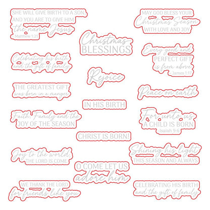 Christmas Blessings - Honey Cuts - Coordinating Dies - Honey Bee Stamps