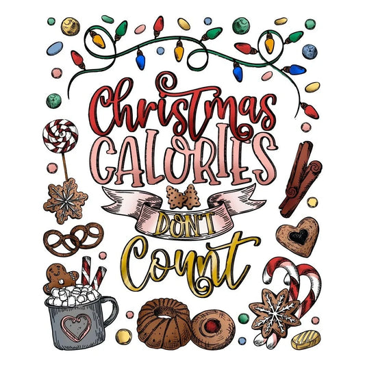 Christmas Calories - 4x5 Rubber Cling Background Stamp Set - Honey Bee Stamps