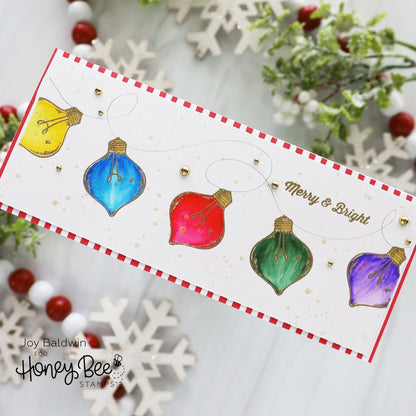 Christmas Lights Vintage Gift Card Box Add - On - 6x6 Photopolymer Stamp Set - Retiring - Honey Bee Stamps