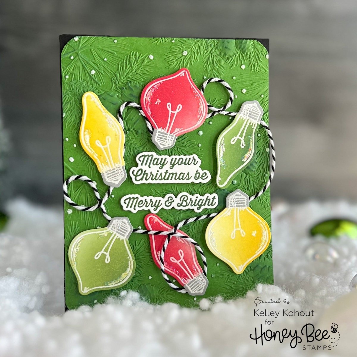 Christmas Lights Vintage Gift Card Box Add - On - Honey Cuts - Coordinating Dies - Retiring - Honey Bee Stamps