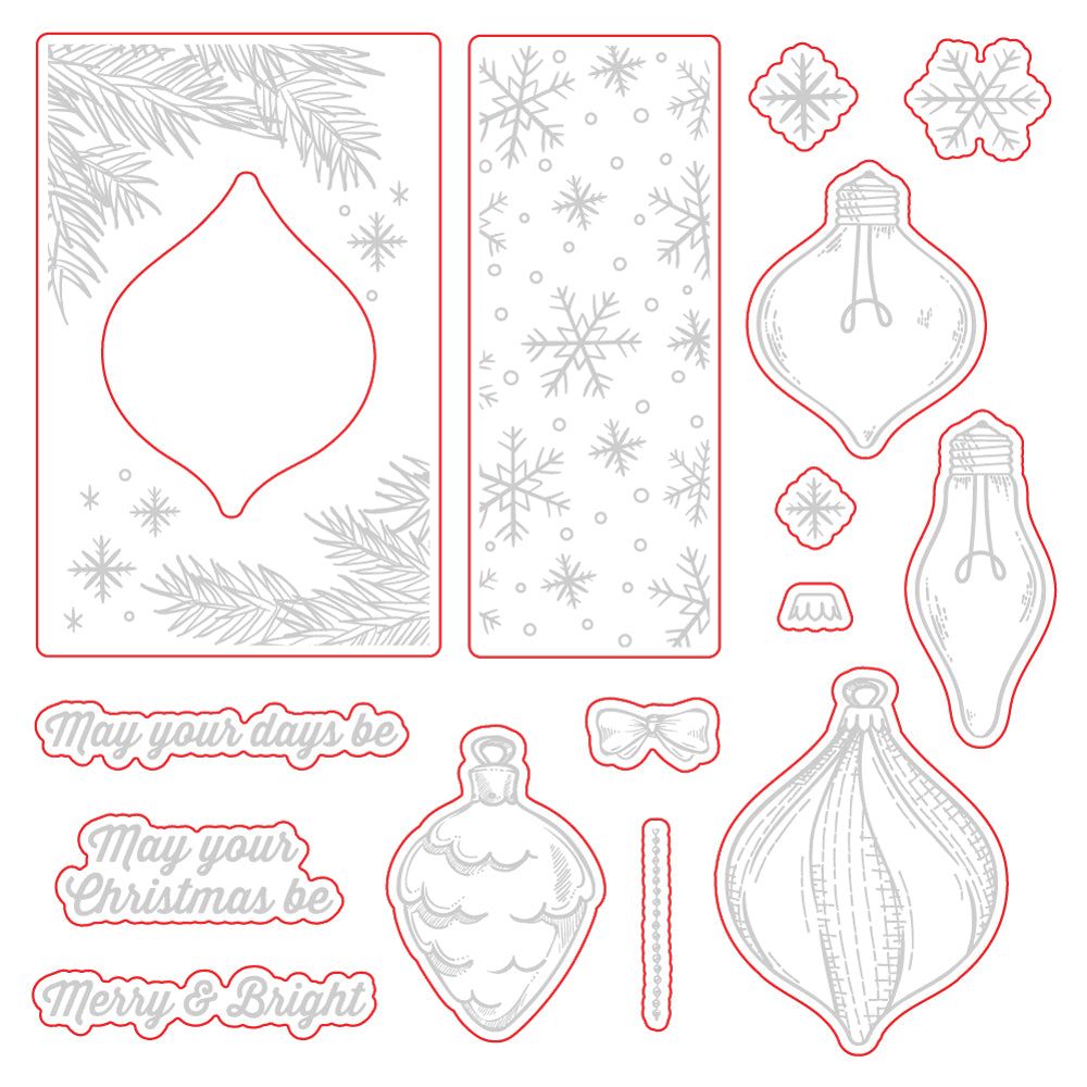 Christmas Lights Vintage Gift Card Box Add - On - Honey Cuts - Coordinating Dies - Retiring - Honey Bee Stamps