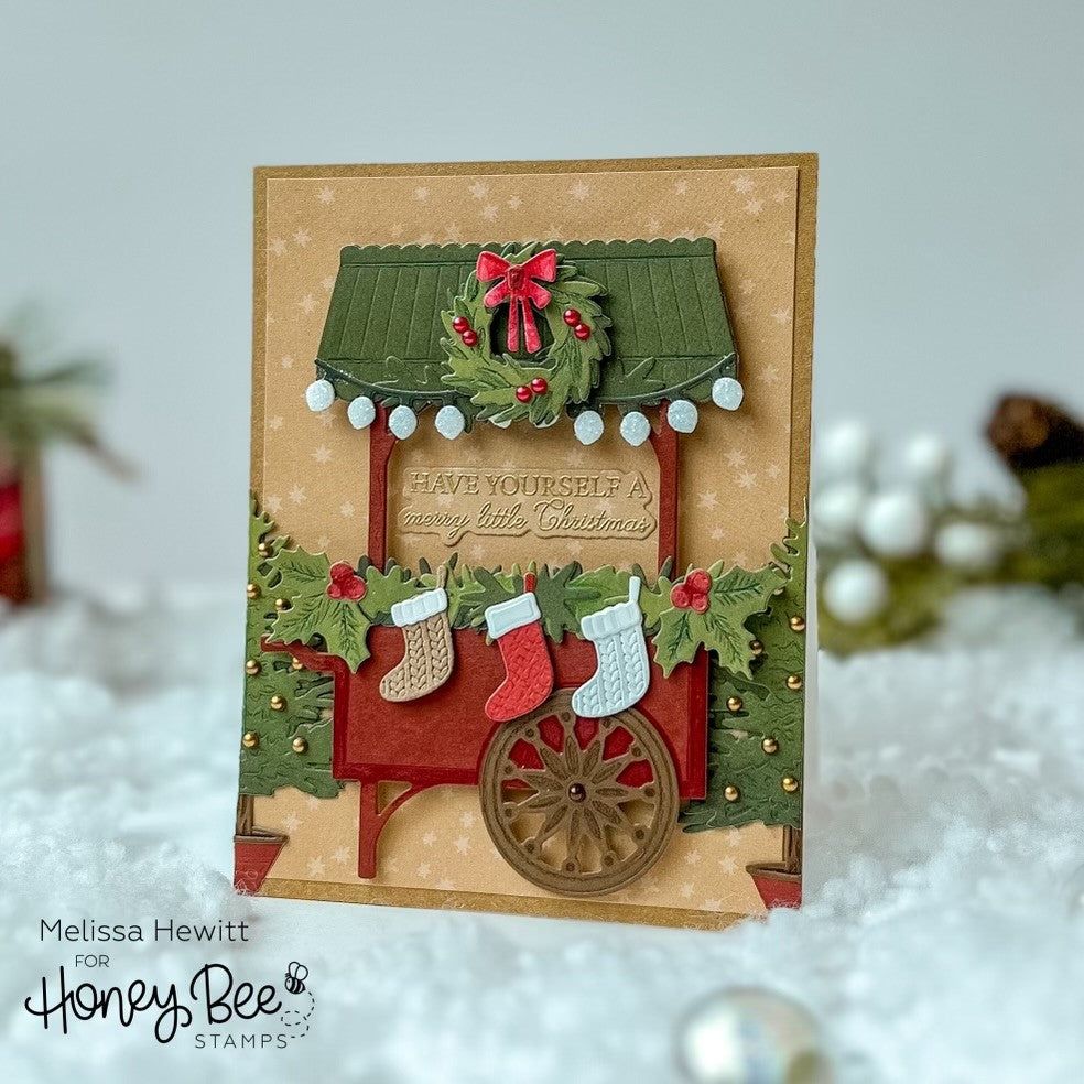 Christmas Market Cart Add - On - Honey Cuts - Stand - Alone Dies - Honey Bee Stamps