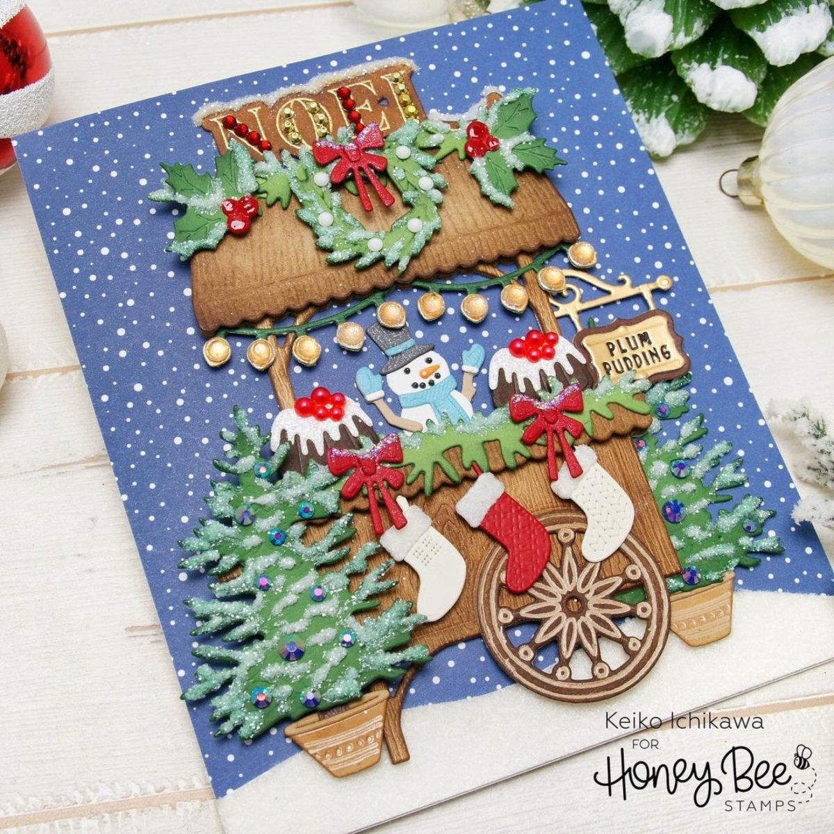 Christmas Market Cart Add - On - Honey Cuts - Stand - Alone Dies - Honey Bee Stamps