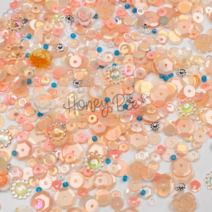 Cozy Bloom - Sequin Mix with Rose and Flower Charms - Honey Bee Stamps