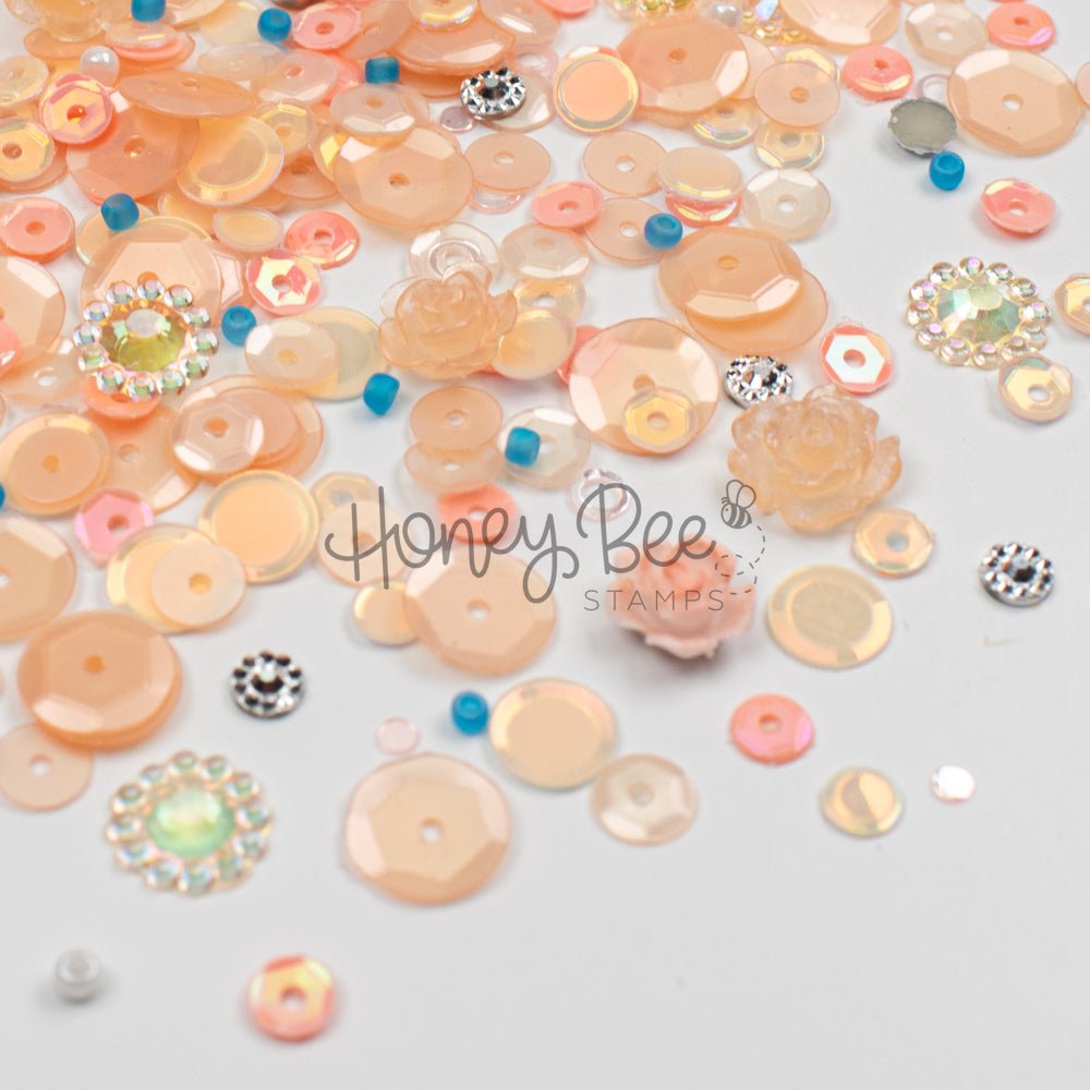 Cozy Bloom - Sequin Mix with Rose and Flower Charms - Honey Bee Stamps