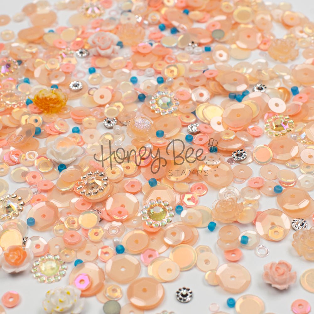 Cozy Bloom - Sequin Mix with Rose and Flower Charms - Honey Bee Stamps