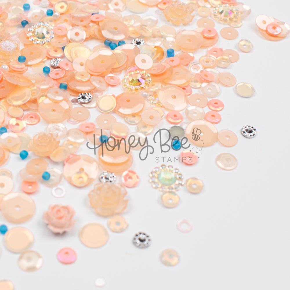 Cozy Bloom - Sequin Mix with Rose and Flower Charms - Honey Bee Stamps