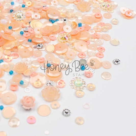 Cozy Bloom - Sequin Mix with Rose and Flower Charms - Honey Bee Stamps