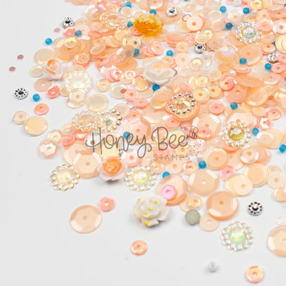Cozy Bloom - Sequin Mix with Rose and Flower Charms - Honey Bee Stamps