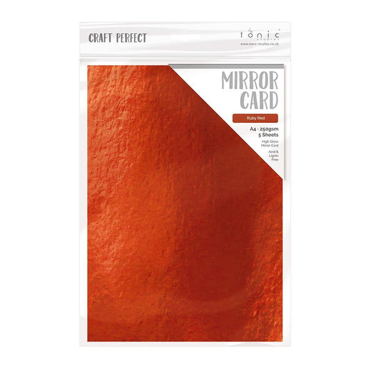Craft Perfect Mirror Card - 8.5x11 5 Pack - Ruby Red - Honey Bee Stamps
