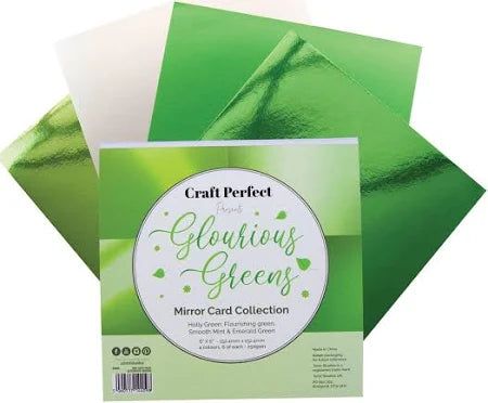 Craft Perfect Mirror Card Collection 6x6 24/pkg - Glourious Green - Honey Bee Stamps