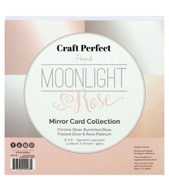 Craft Perfect Mirror Card Collection 6x6 24/pkg - Moonlight & Rose - Honey Bee Stamps