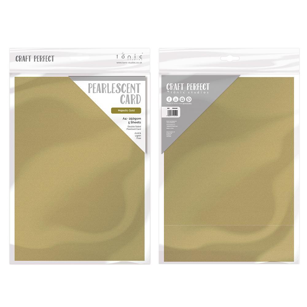 Craft Perfect Pearlescent Card Majestic Gold - 8.5x11 5/pkg - Honey Bee Stamps