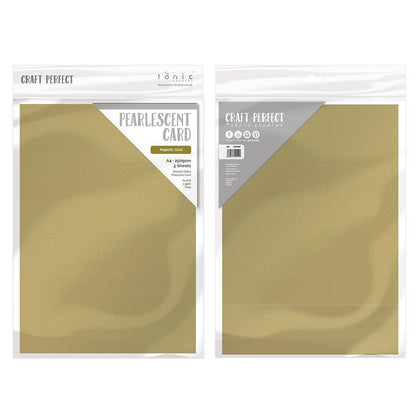 Craft Perfect Pearlescent Card Majestic Gold - 8.5x11 5/pkg - Honey Bee Stamps
