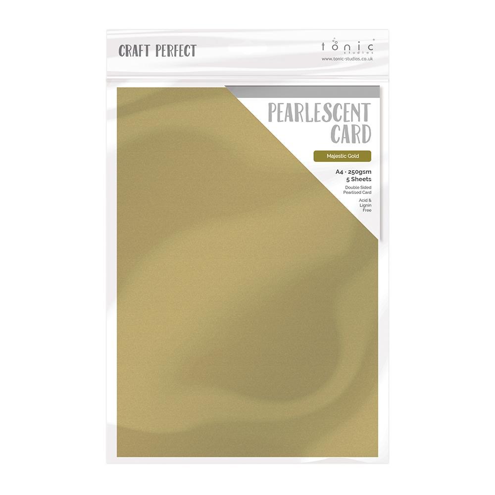 Craft Perfect Pearlescent Card Majestic Gold - 8.5x11 5/pkg - Honey Bee Stamps