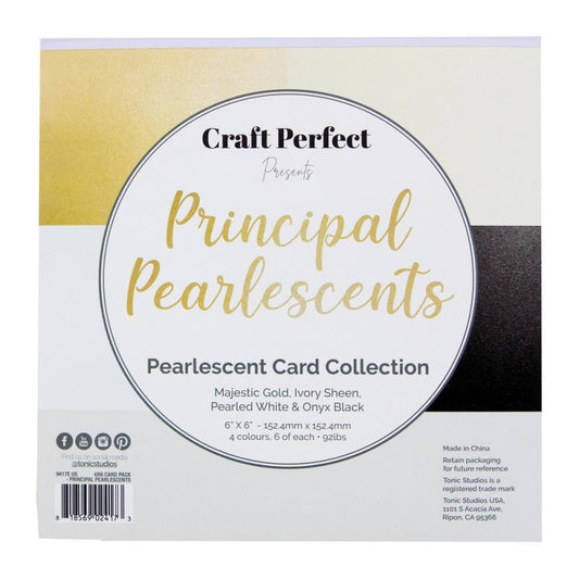 Craft Perfect Pearlescent Cardstock 6"X6" 24/Pkg - Honey Bee Stamps