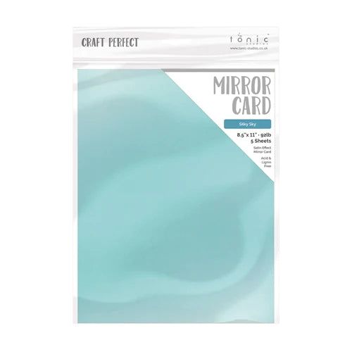 Craft Perfect Satin Mirror Card - 8.5x11 5/pkg Silky Sky - Honey Bee Stamps