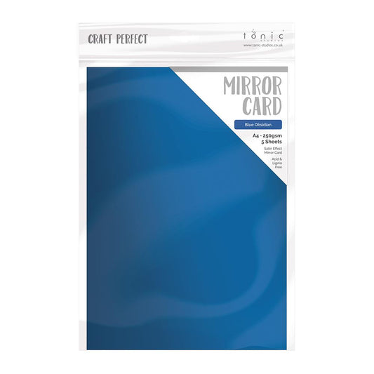 Craft Perfect Satin Mirror Card - 8.5x11 5/pkg Blue Obsidian - Honey Bee Stamps