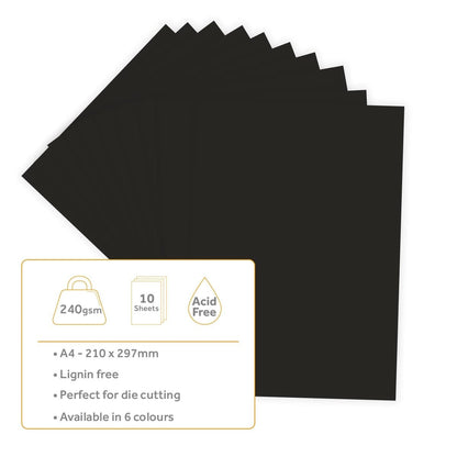 Craft Perfect Smooth Card - A4-300gsm 10 Pack - Jet Black - Honey Bee Stamps