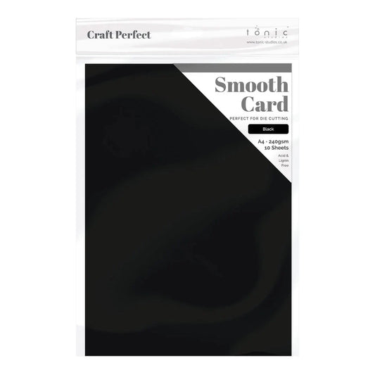 Craft Perfect Smooth Card - A4-300gsm 10 Pack - Jet Black - Honey Bee Stamps