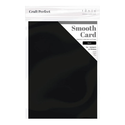 Craft Perfect Smooth Card - A4-300gsm 10 Pack - Jet Black - Honey Bee Stamps