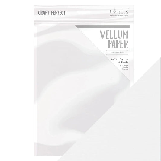 Craft Perfect Vellum Paper - 8.5x11 5/pkg - Vintage White - Honey Bee Stamps