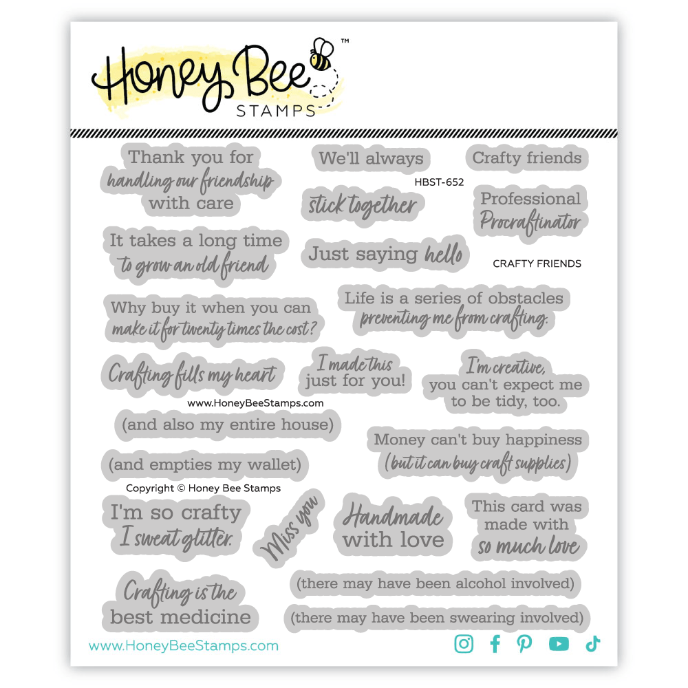 Crafty Friends - 6x6 Photopolymer Stamp Set - Honey Bee Stamps