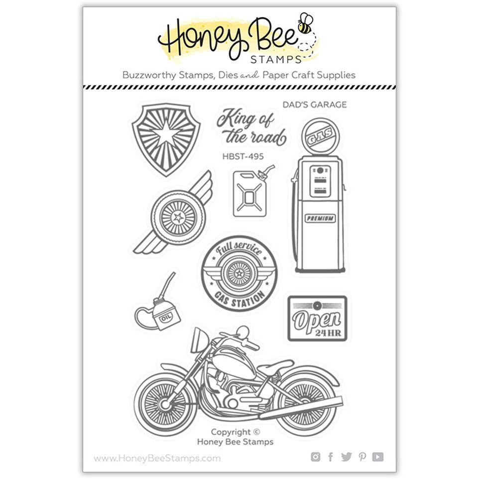 Dad's Garage - 4x6 Photopolymer Stamp Set - Honey Bee Stamps