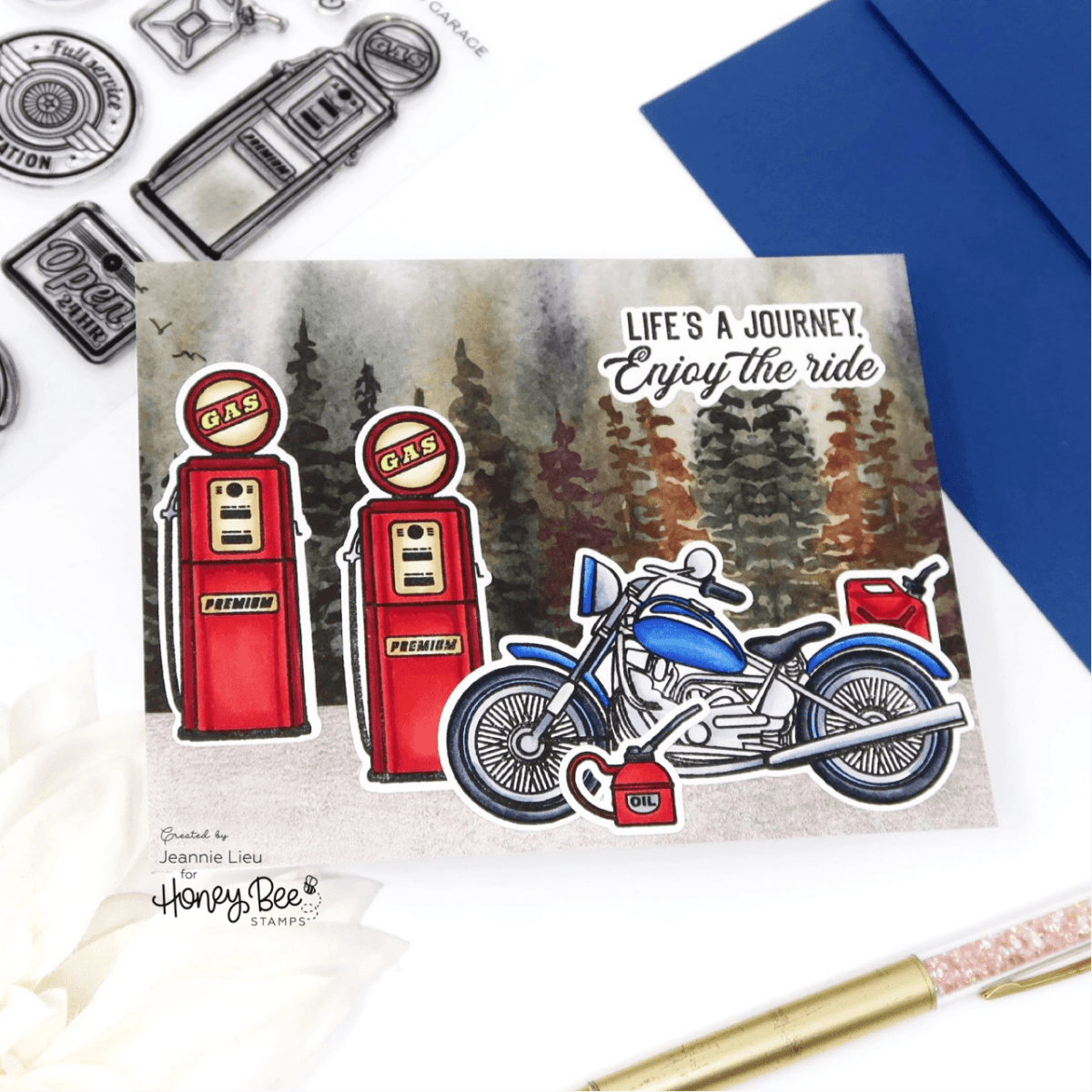 Dad's Garage - 4x6 Photopolymer Stamp Set - Honey Bee Stamps