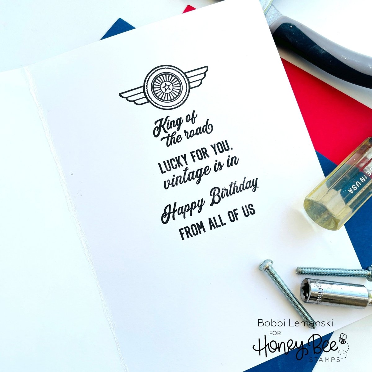 Dad's Garage - 4x6 Photopolymer Stamp Set - Honey Bee Stamps