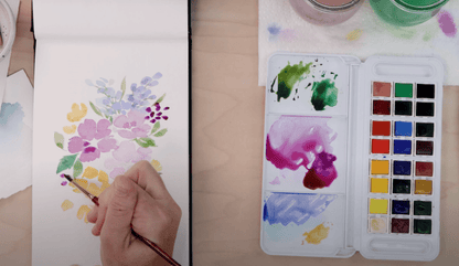 Daler - Rowney Aquafine Watercolor Half Pan Set - Shayda Campbell, Set of 24 - Honey Bee Stamps