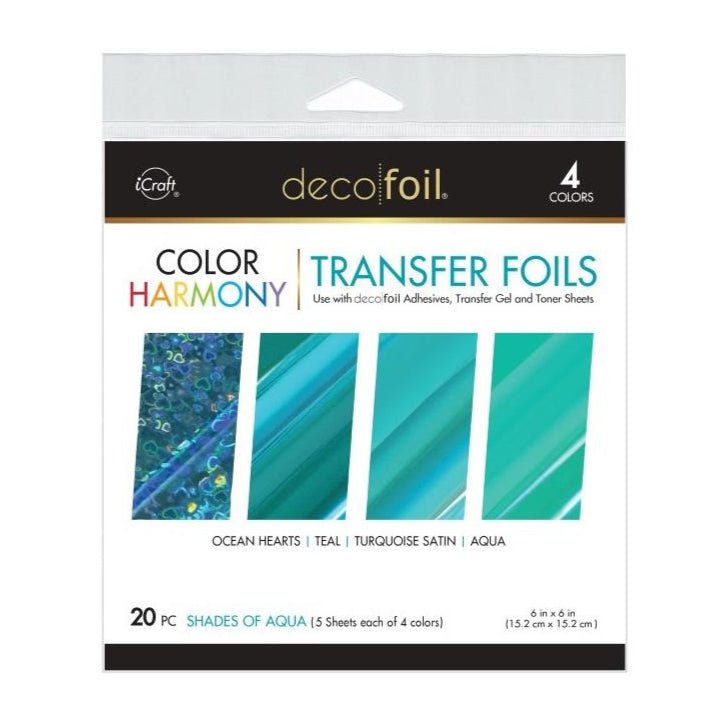 Deco Foil Color Of Harmony Transfer Foils - Shades Of Aqua 20 pc - Honey Bee Stamps