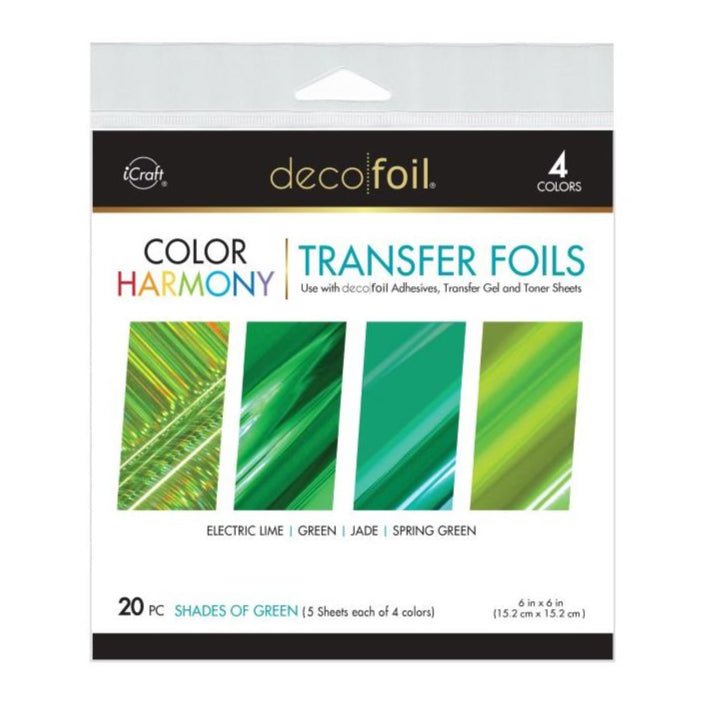 Deco Foil Color Of Harmony Transfer Foils - Shades Of Green 20 pc - Honey Bee Stamps