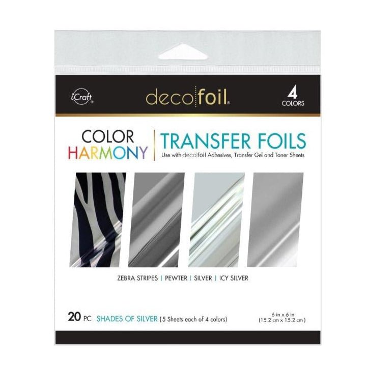 Deco Foil Color Of Harmony Transfer Foils - Shades Of Silver 20 pc - Honey Bee Stamps