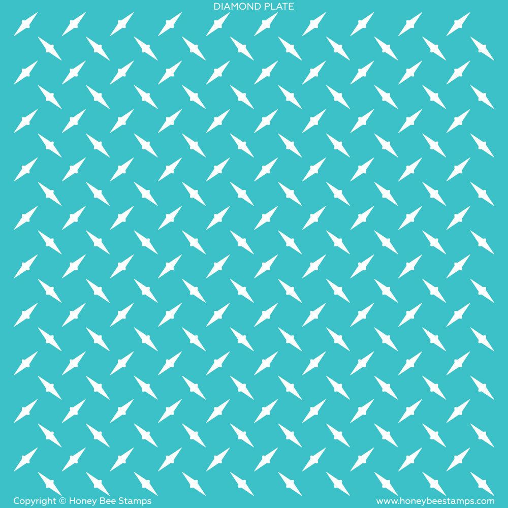 Diamond Plate - 6"x6" Background Stencil - Honey Bee Stamps