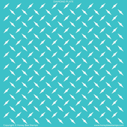 Diamond Plate - 6"x6" Background Stencil - Honey Bee Stamps